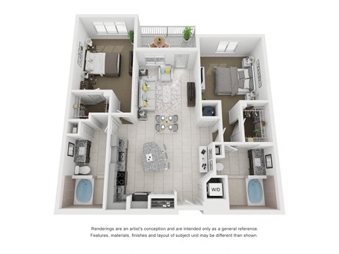B1 1,189-to1,215 Sq.Ft. Floor plan  at Moda North Bay Village, North Bay Village, 33141